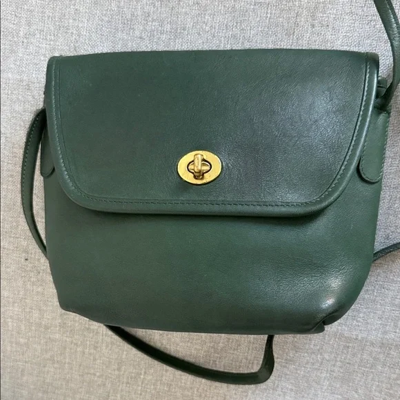 Coach 90s vintage green Leather Crossbody Bag K4B 9919 - Picture 11 of 15